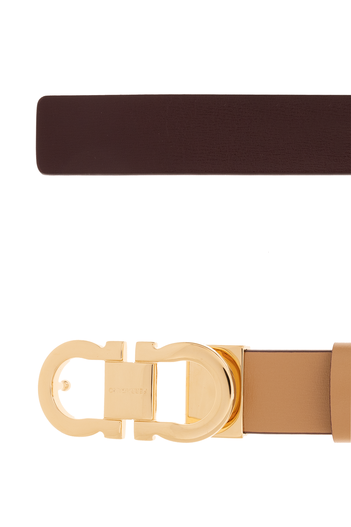 Ferragamo belt shop brown and gold